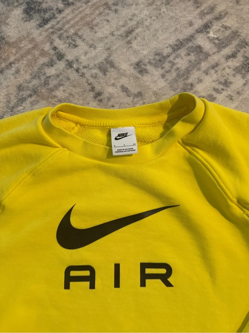 Nike Yellow Crewneck Sweatshirt with Black Swoosh